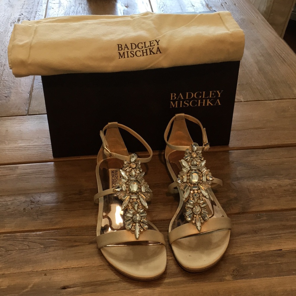 Badgley Mischka Cara Embellished Evening Sandals
